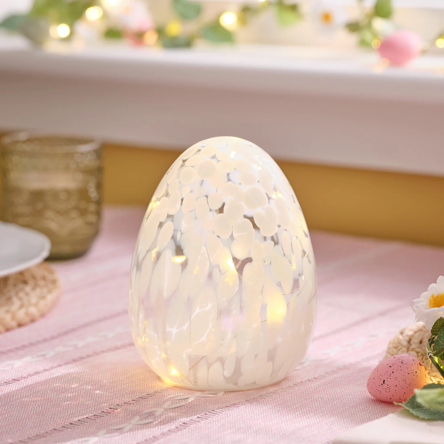 Set of 2 Confetti Glass Easter Egg Lights - Image 3