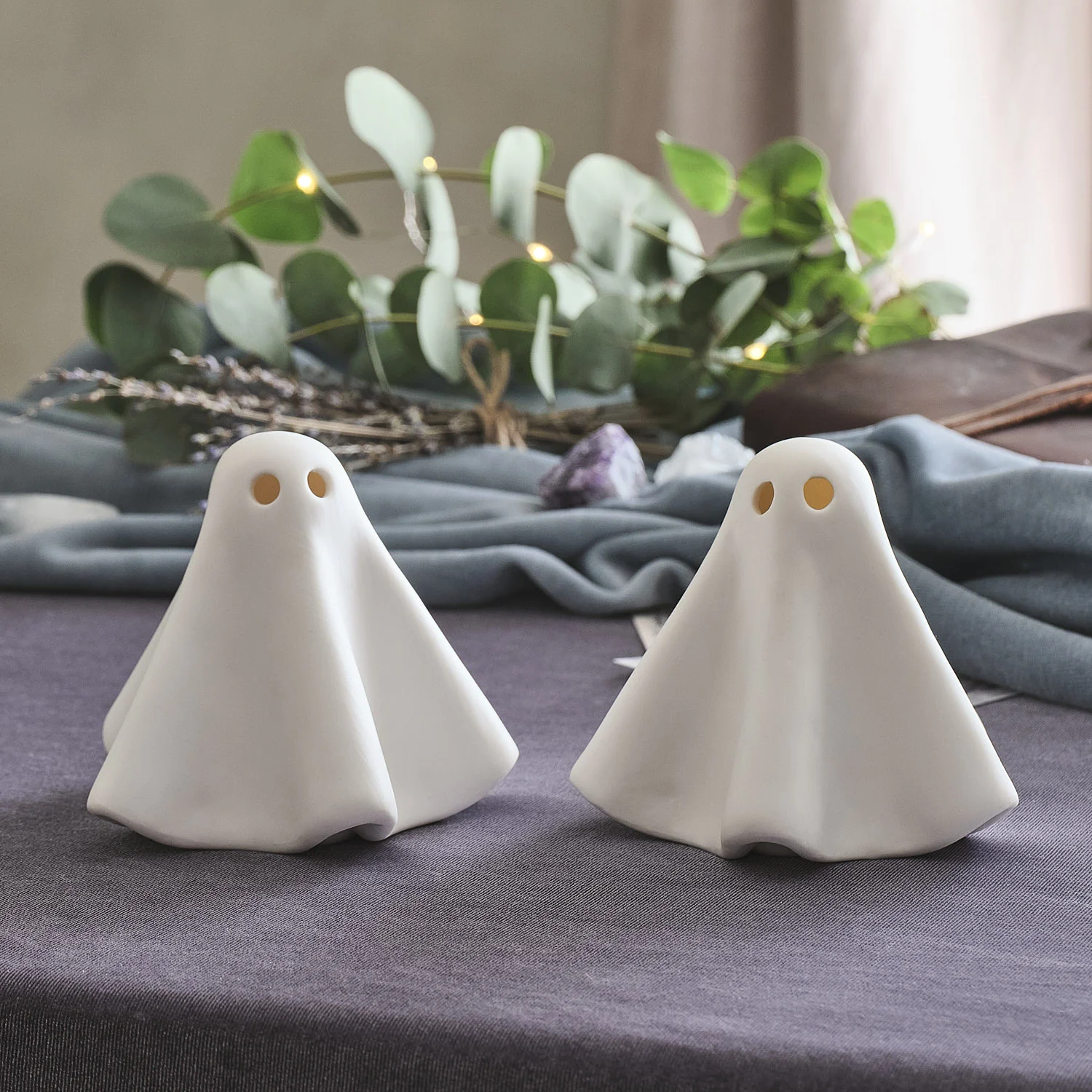 Set of 2 Gerald the Ghost Porcelain LED Halloween Decoration - Image 3
