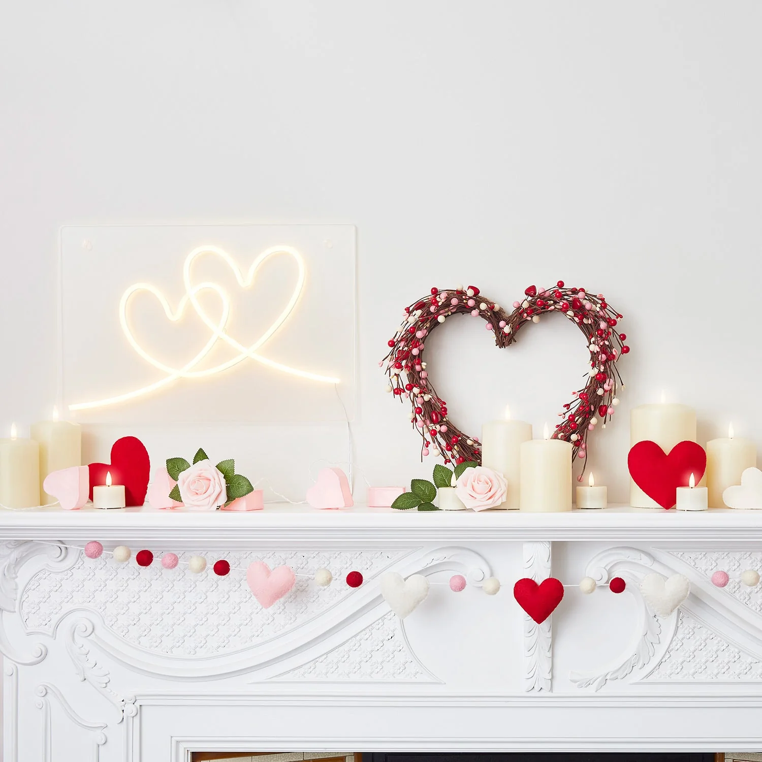 Set of 3 Felt Heart Decorations - Image 2