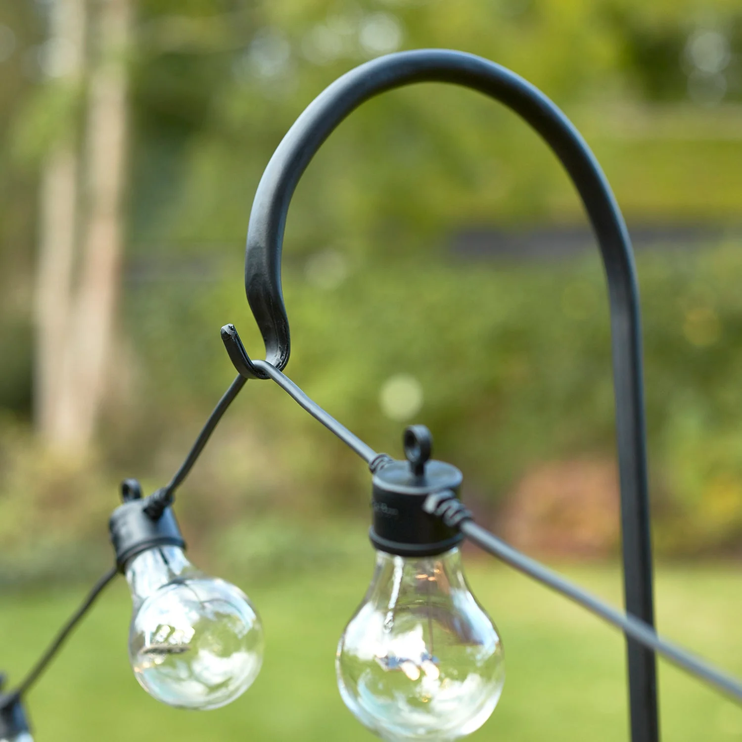Set of 3 Black Shepherd's Hook Festoon Poles, 1.6m - Image 3