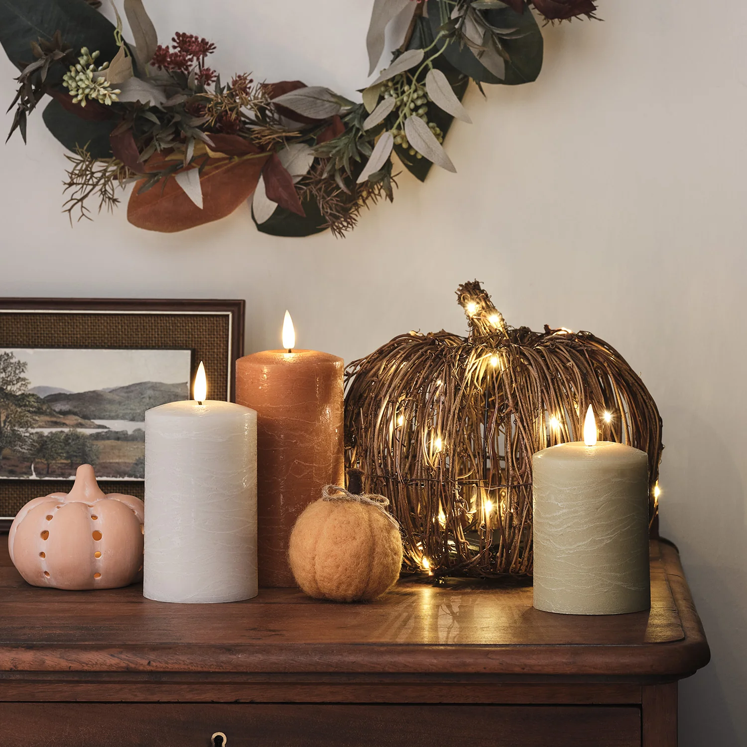 Set of 4 Felt Pumpkin Table Decorations - Image 3