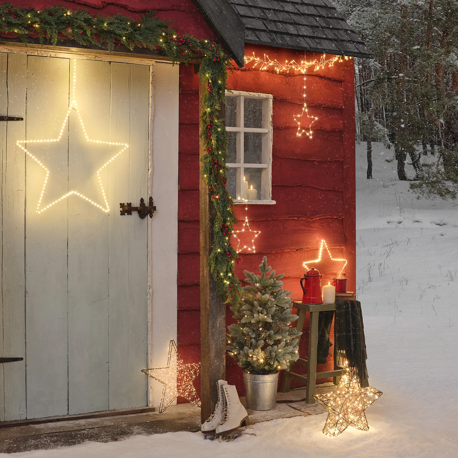 6 Outdoor Hanging Star Lights - Image 3