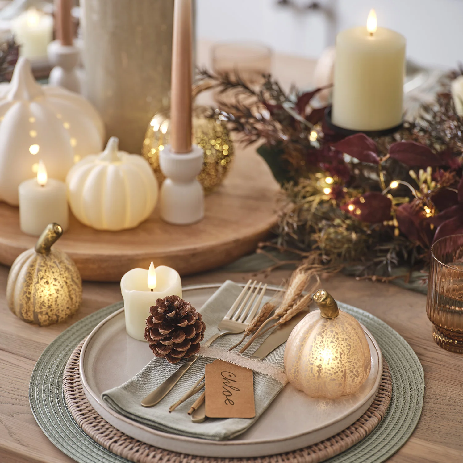 Set of 8 Mini Glass Light Up Pumpkin Decorations - Image 7