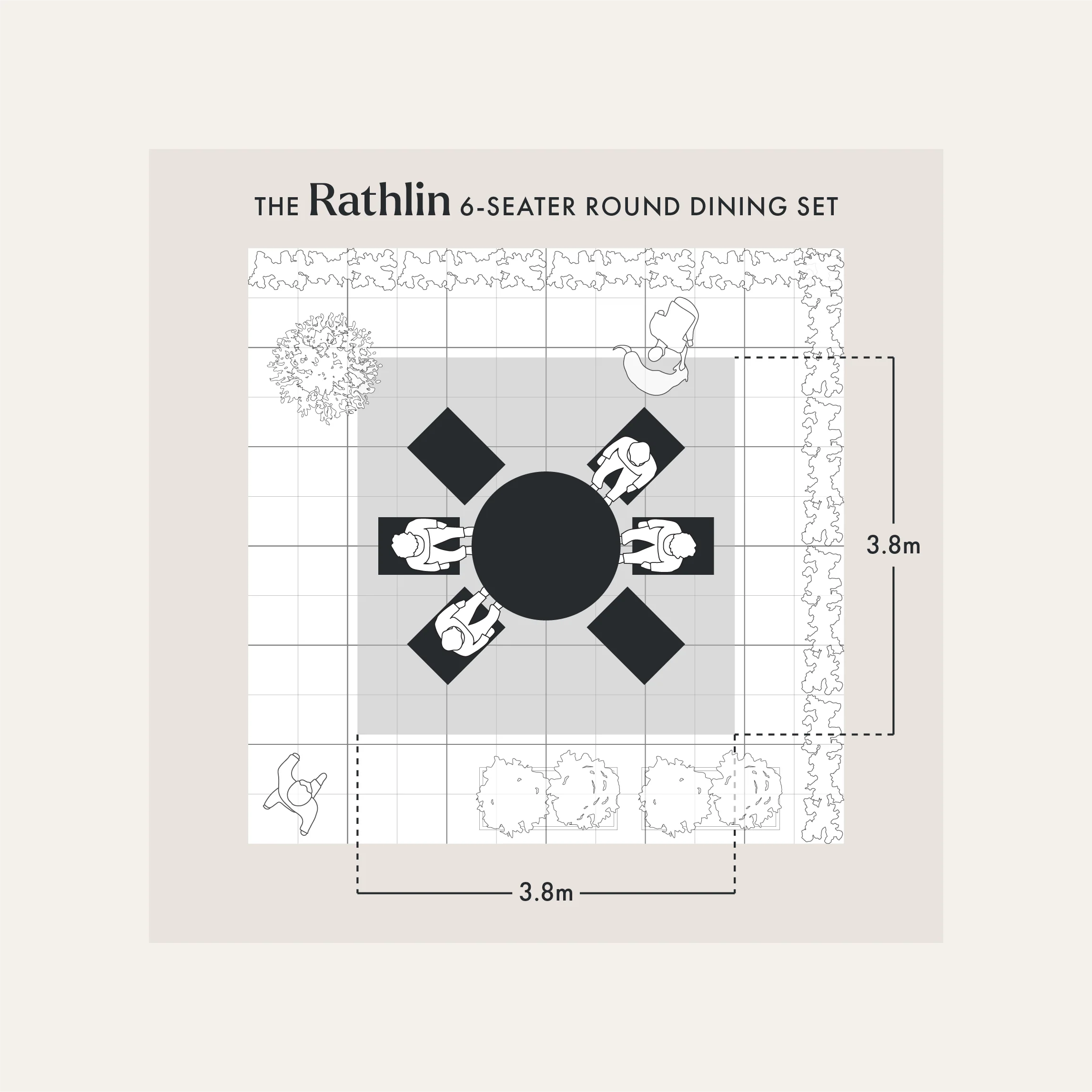 The Rathlin 6-Seater Round Dining Set - Image 2