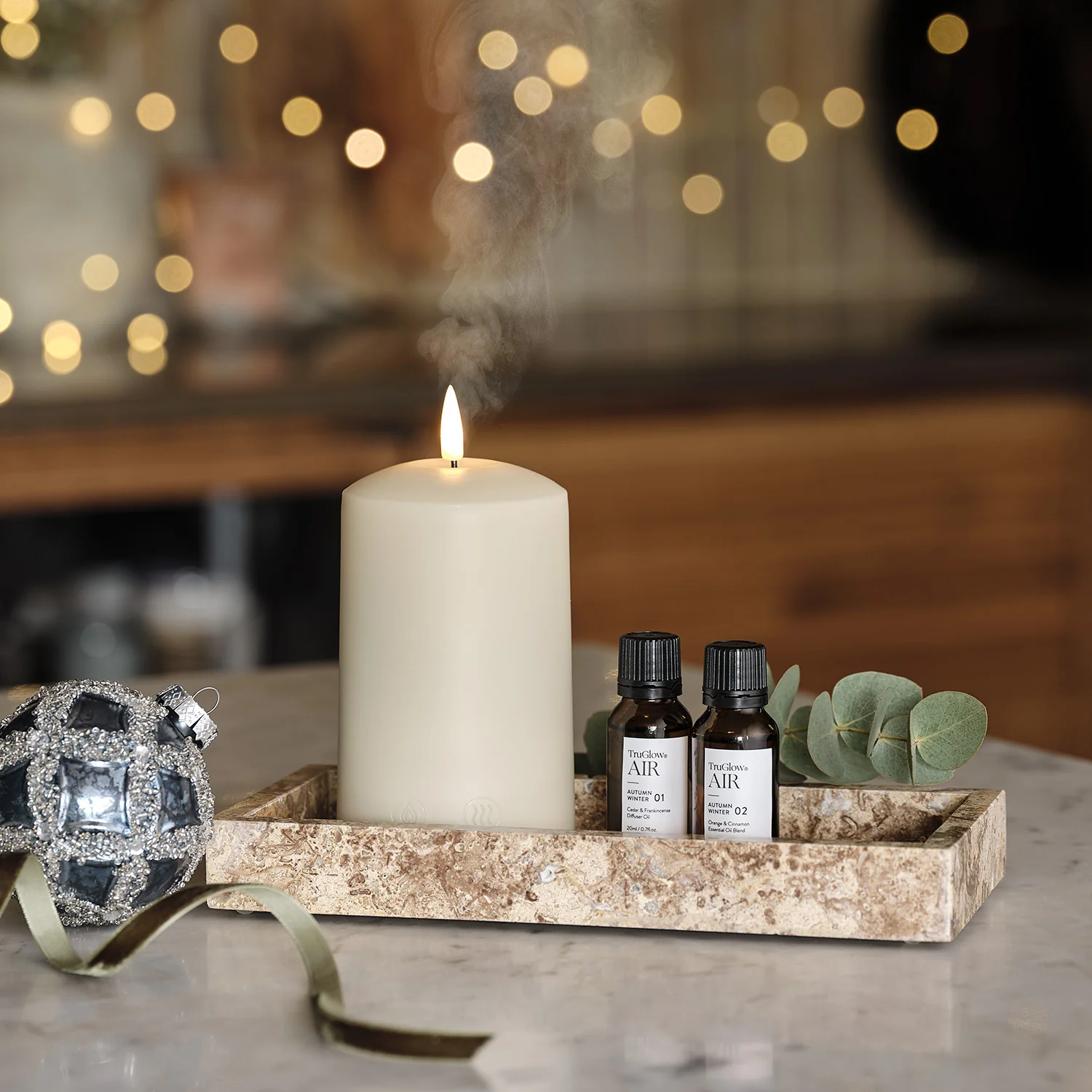 TruGlow AIR® Portable Candle Diffuser & Autumn Winter, Dawn Dusk Diffuser Oil Bundle - Image 10