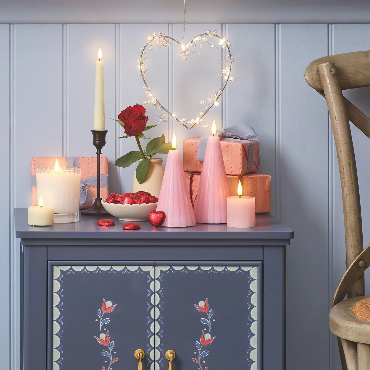 TruGlow® Blush Pink Fluted Cone LED Pillar Candle Duo with Remote Control - Image 3