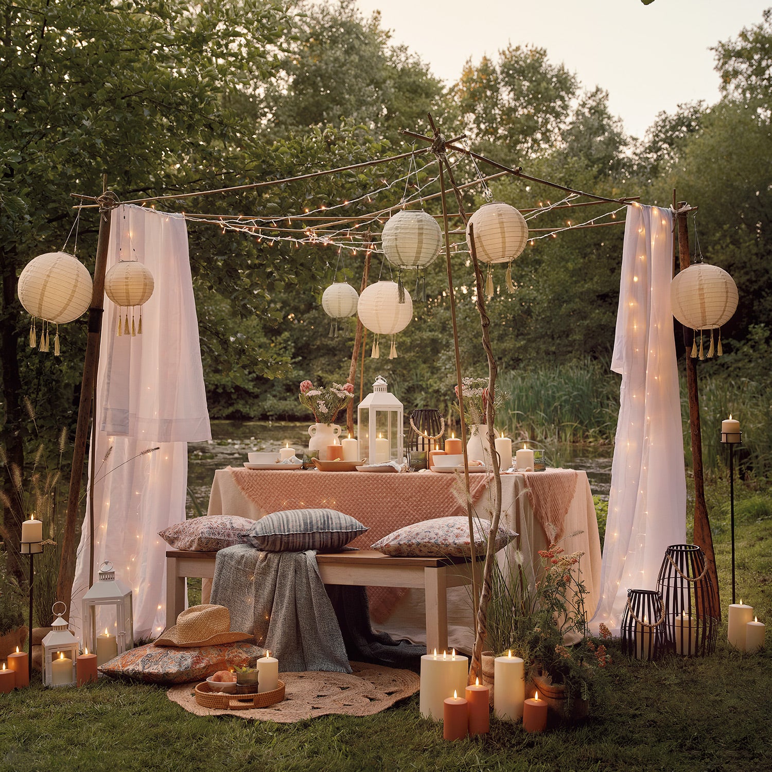 TruGlow® Terracotta Coloured Outdoor Candle Trio - Image 7