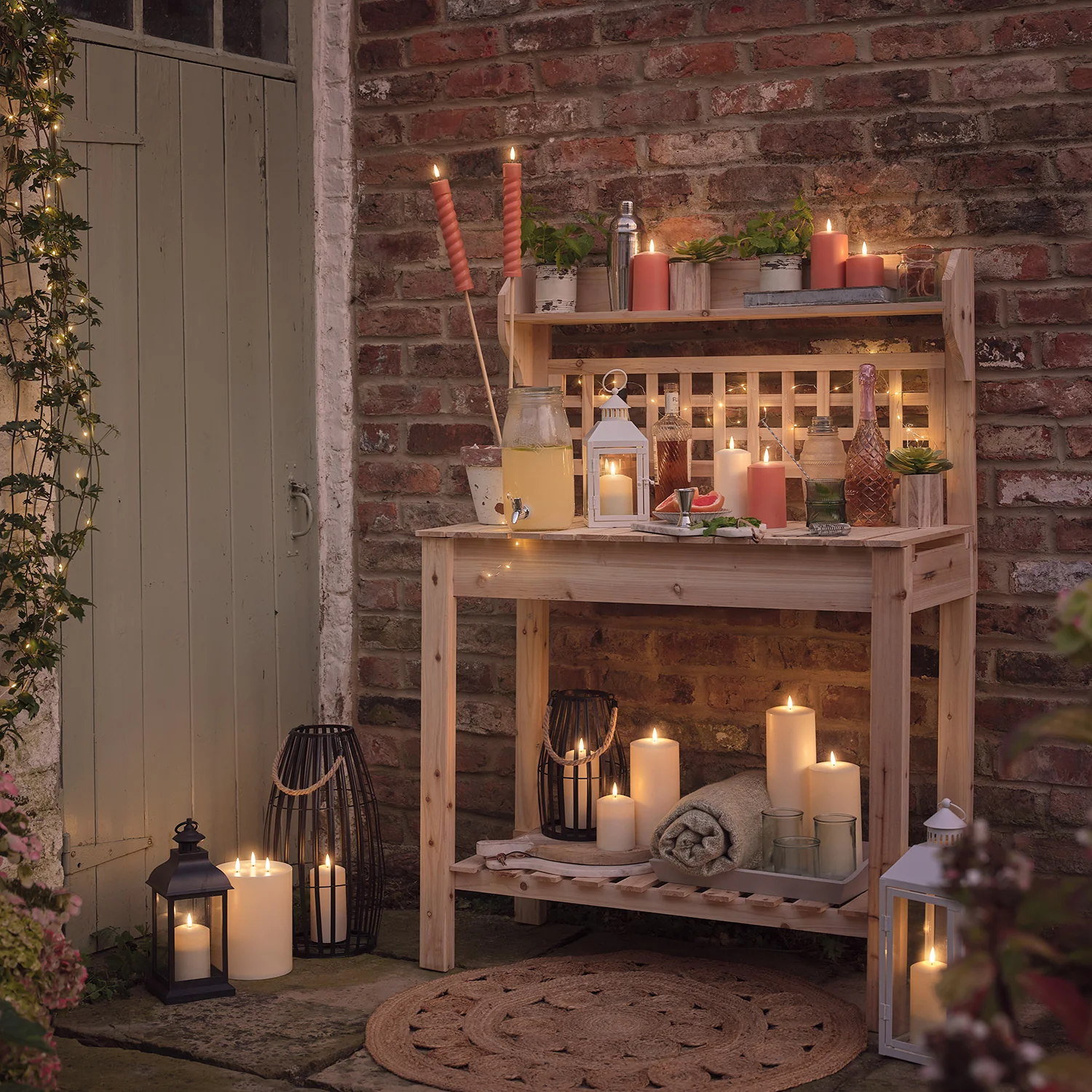 TruGlow® Terracotta Coloured Outdoor Candle Trio - Image 8