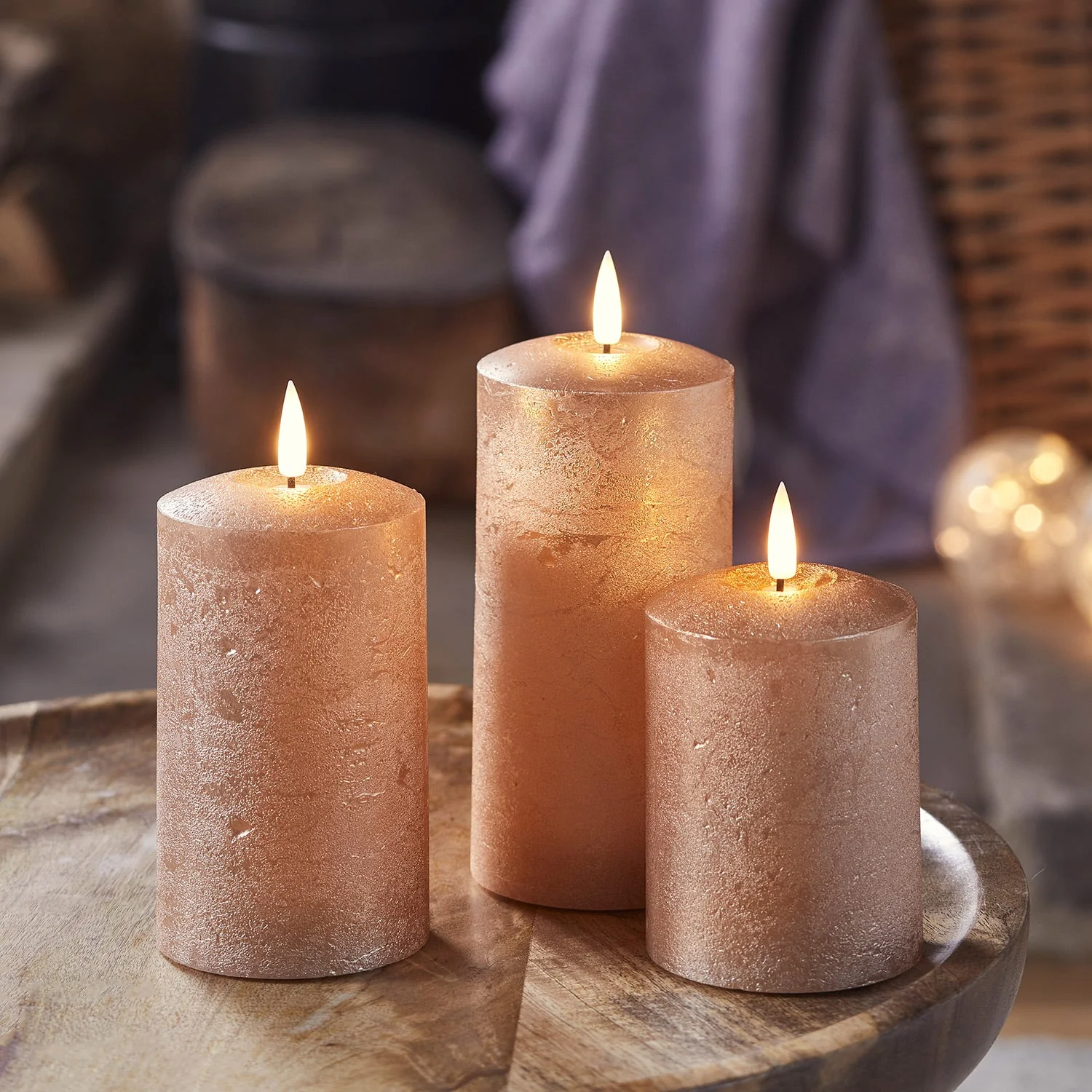 TruGlow® Copper LED Autumn Candle Trio With Remote Control - Image 3