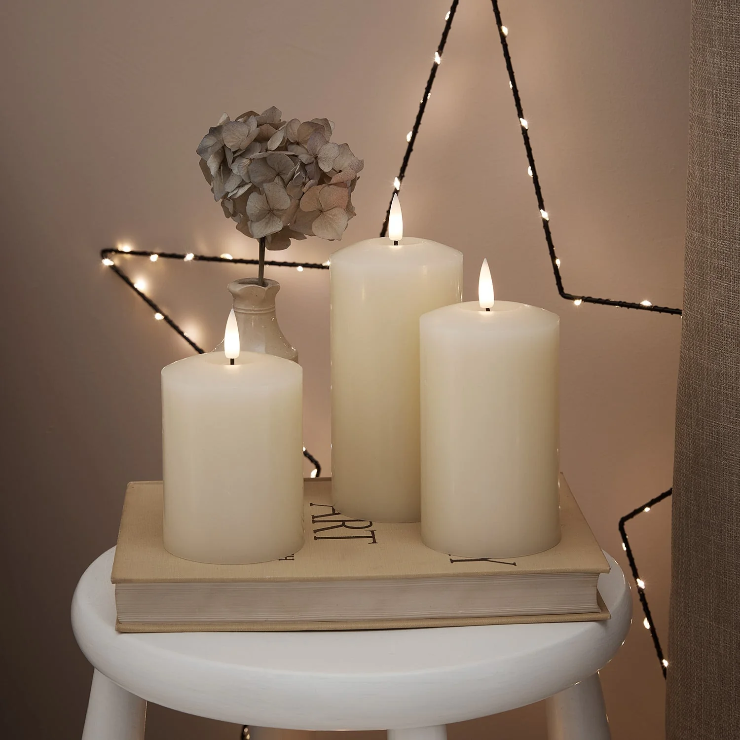 TruGlow® Ivory LED Pillar Candle 12cm With Remote Control - Image 8
