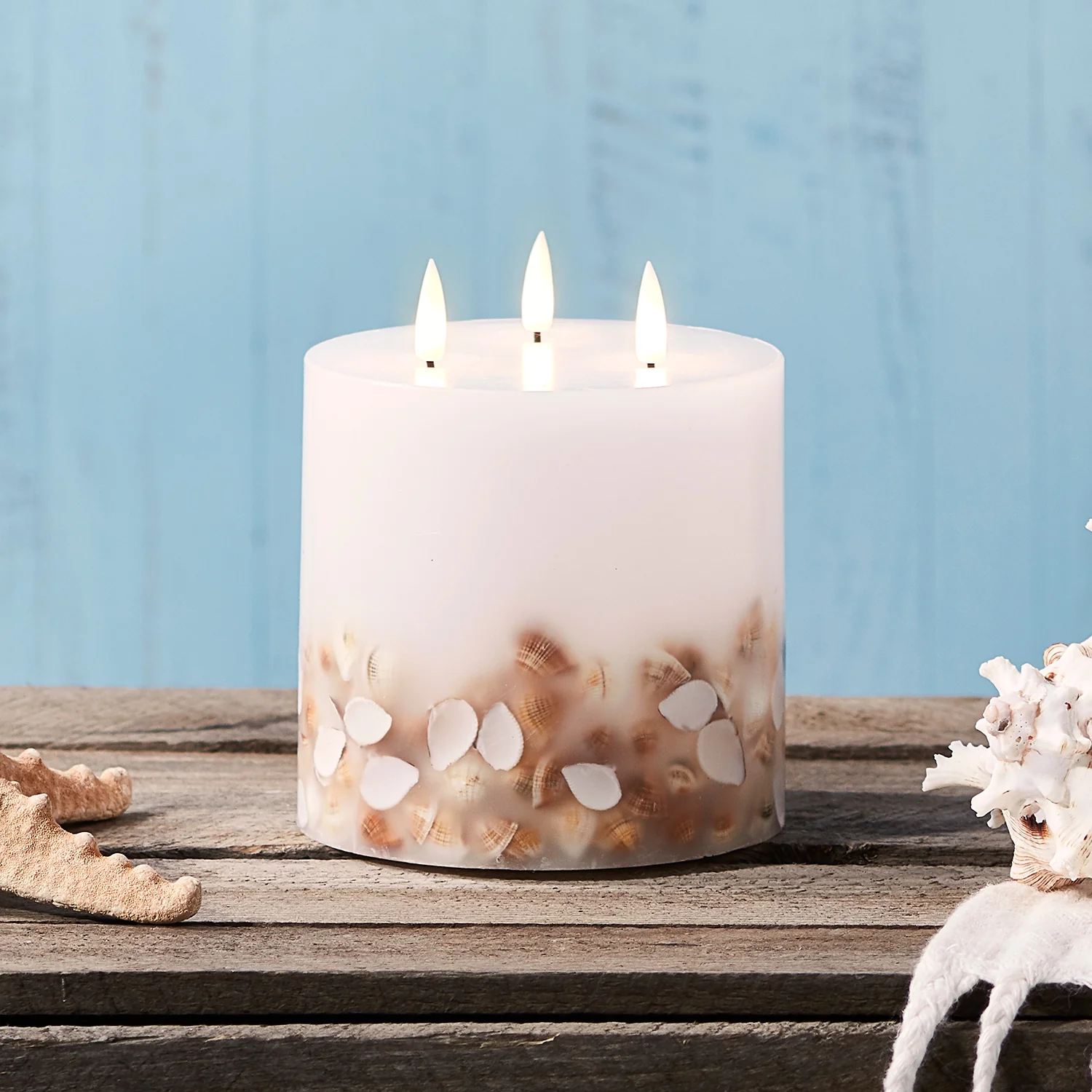 TruGlow® LED Shell 3 Wick Candle With Remote Control - Image 2