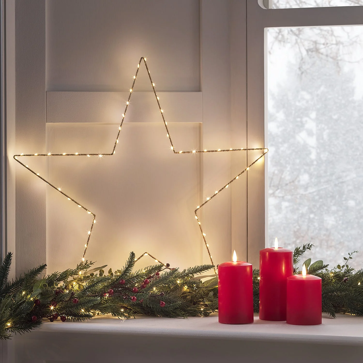 TruGlow® Red LED Pillar Candle Trio With Remote Control - Image 7
