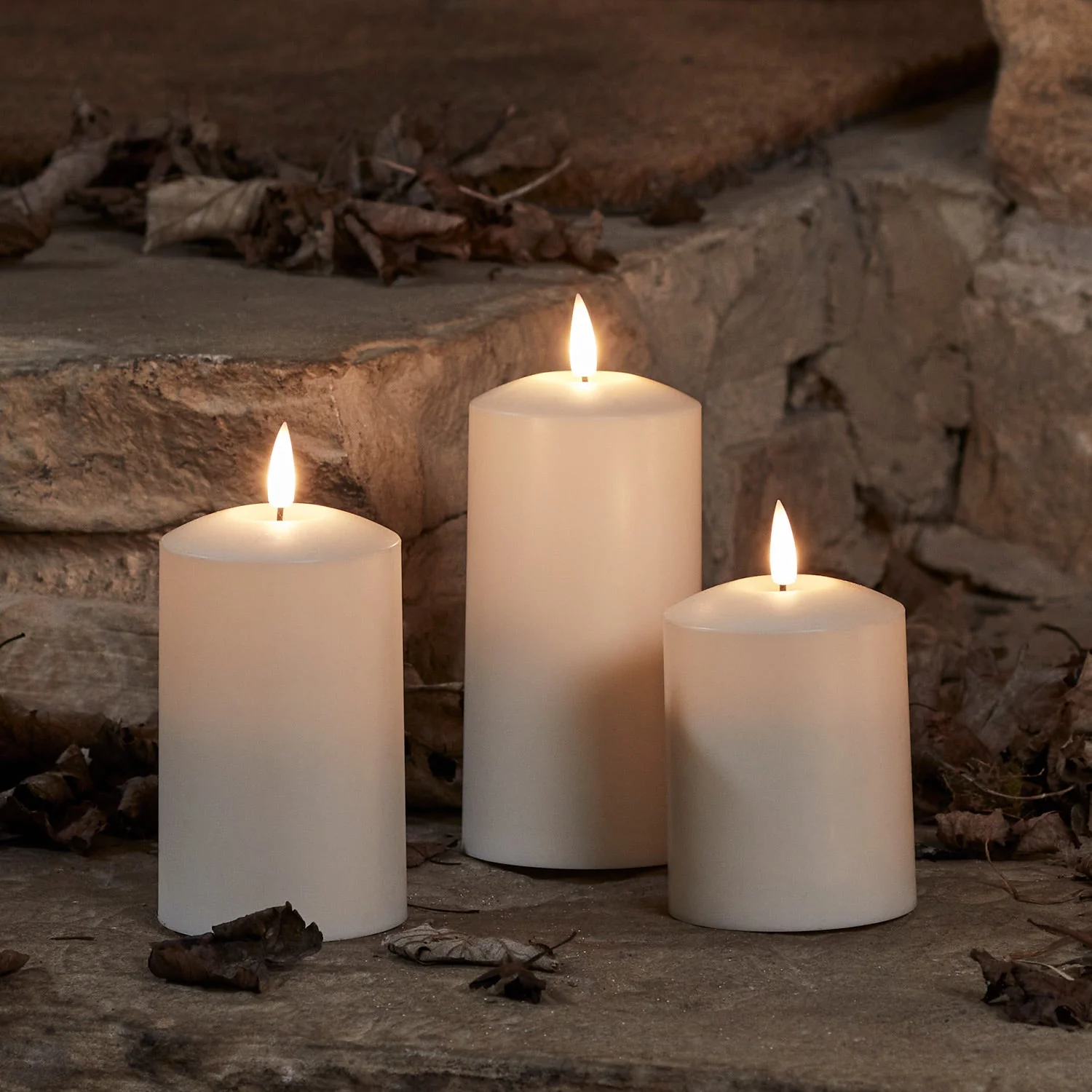 TruGlow® Waterproof Outdoor Candle Trio With Remote Control - Image 11