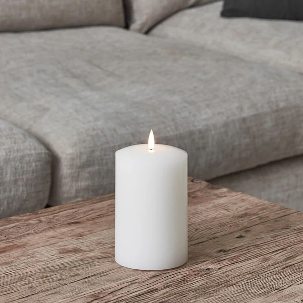 TruGlow® White Chapel Pillar Candle 15cm With Remote Control - Image 3