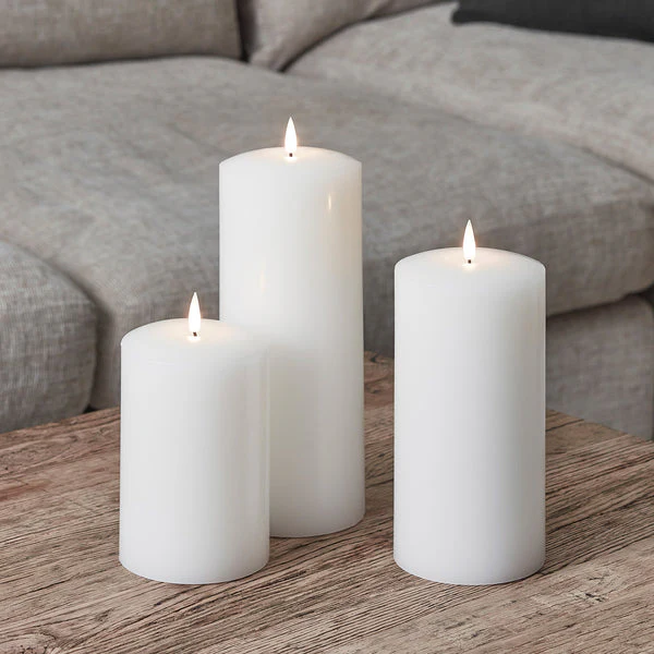 TruGlow® White Chapel Pillar Candle 20cm - Image 2