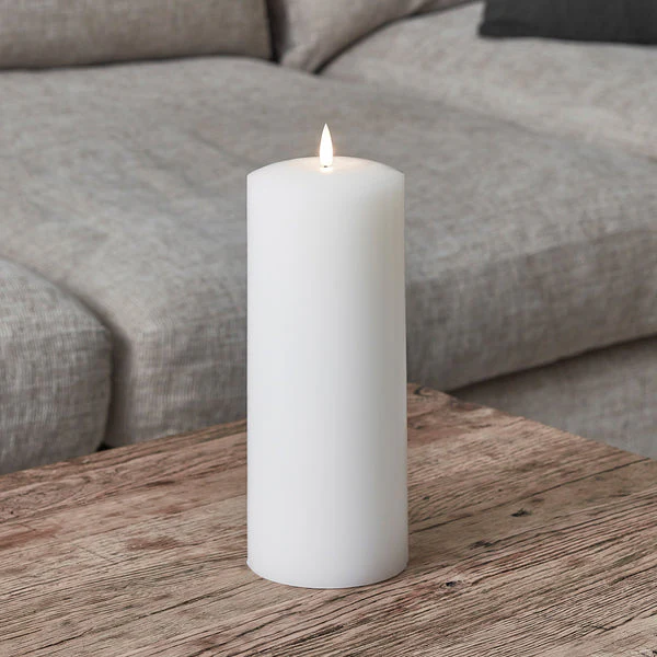 TruGlow® White Chapel Pillar Candle 25cm - Image 3