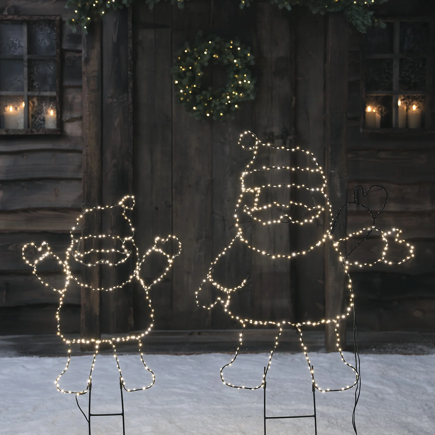 Waving Santa Claus Outline Micro LED Stake Light - Image 5