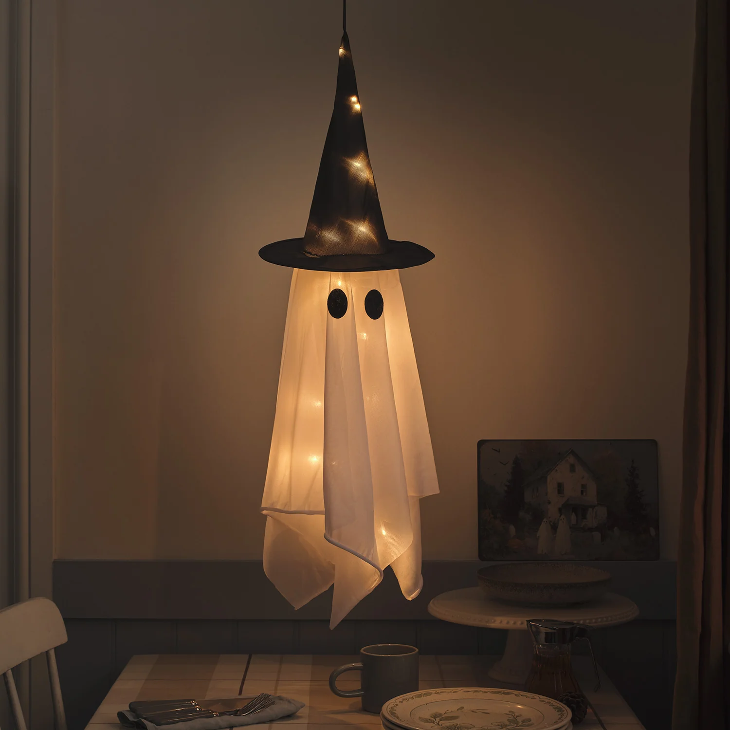 Winnie the Witch Ghost Hanging LED Halloween Decoration - Image 2